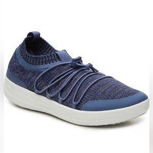 Fitflop Uberknit Ghillie Slip On Sz 8.5 Casual Athletic Shoe Blue Purple